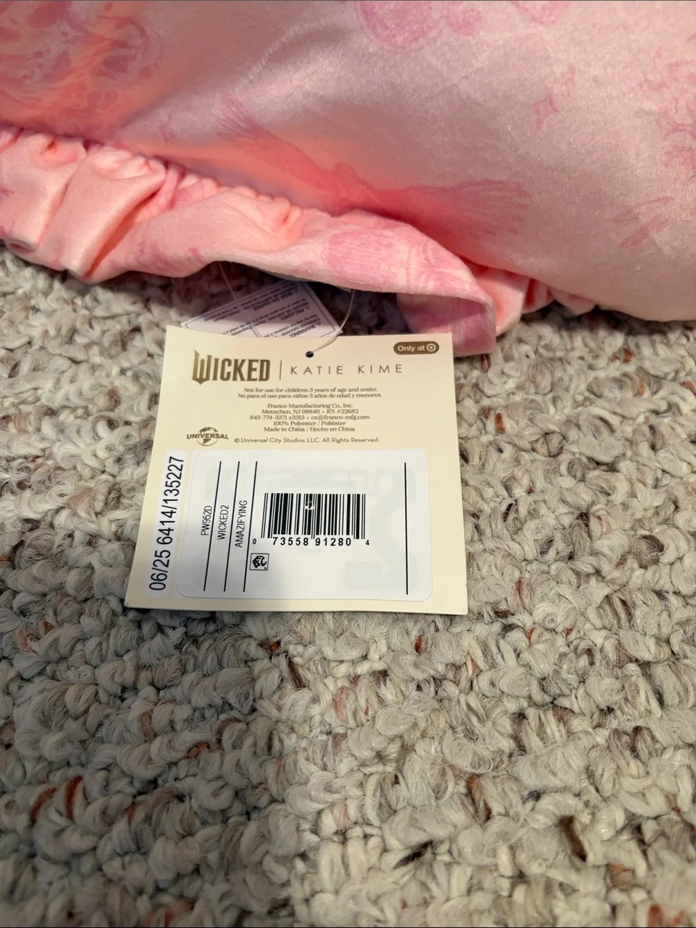 Ruffled Pink 'Be Fearlessly Amazing' Decorative Accent Pillow from Wicked